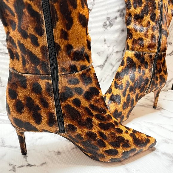 SCHUTZ LEOPARD JUNGLE LEOPARD BOOT HEELS MIRYANNA SZ 6.5B - Picture 3 of 7